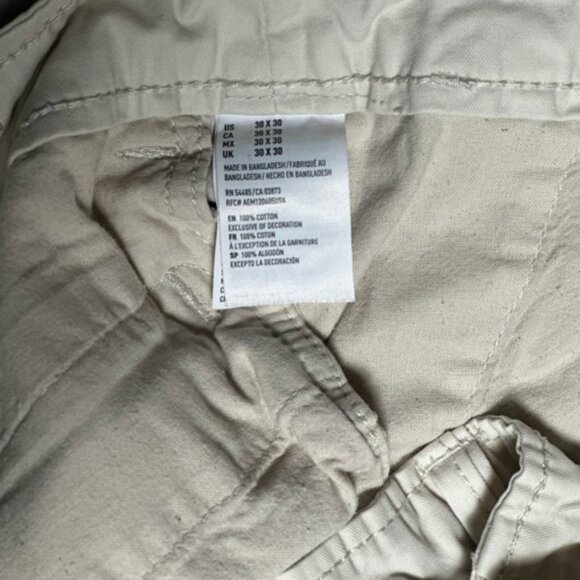 American Eagle Outfitters Straight Fit Light Beige Size 30x30 - Picture 6 of 8